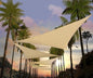 Amgo Custom Size 9' x 9' x 9' Beige Triangle Sun Shade Sail Order to Make Canopy Awning UPF50+ AGSLT, 95% UV Blockage, Water & Air Permeable, 200GSM Commercial Standard (We Customize)