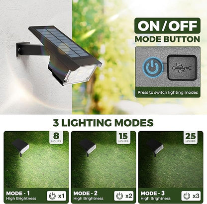 Kingsyard Solar Lights Outdoor Waterproof IP68, 47 LEDs 3 Lighting Modes USB & Solar Powered Garden Yard Pathway Spot Lights for Outside Landscape, Auto On/Off, 6 Pack(Cool White)
