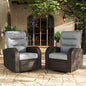 LayinSun Oversized Wicker Outdoor Swivel Glider Recliner with Adjustable Backrest & Footrest, Patio Reclining Lounge Chair - Set of 2