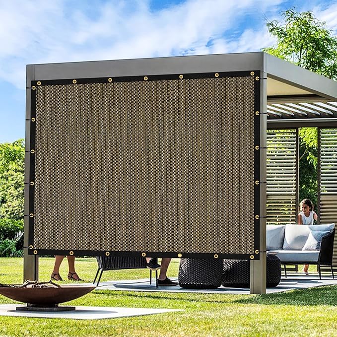 Artpuch Outdoor Pergola Shade Cover 10x16 FT Sun Shade Cloth with Grommets Mocha 90% UV Protection Canopy Patio Privacy Screen (Customized Available)