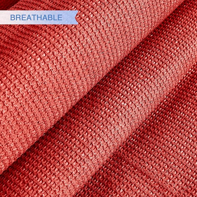 E&K Sunrise 25' x 25' x 25' Sun Shade Sail Triangle Canopy Shade Cover UV Block for Patio Backyard Garden Outdoor (Red)