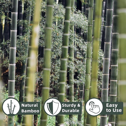 50Pcs / 3ft Bamboo Plant Stakes for Indoor Outdoor Plants, Garden Plant Support Sticks, Poles for Tomato Vegetables Beans Trees Potted Climbing Plants(0.32''-0.4'')
