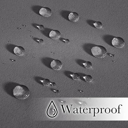 NICETOWN 2 Panels Windproof Blackout Outdoor Curtains for Patio Waterproof, Grommet & Back Tab on Top & Bottom Heavyweight Drapes Privacy for Pergola with Bouns Rope for Fixed, Grey, W46 x L80