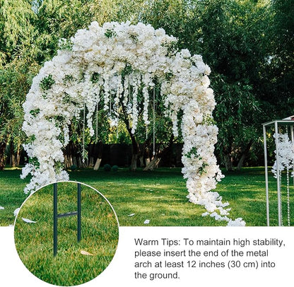 RUBFAC 94" Metal Garden Arch Trellis for Climbing Plants Outdoor, Garden Arbors and Arches, Halloween Archway for Pumpkin Balloon Rose Vines Wedding Christmas Birthday Party Decorations, Army Green