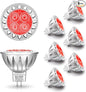 ALIDE Red MR16 GU5.3 Led Bulbs 5W,20W 35W 50W Halogen Equivalent,12V Low Voltage MR16 Led Red Bulb Spotlights for Outdoor Landscape Yard Garden Tree Pool Holiday Lighting,Not Dimmable,38 Deg,6 Pack