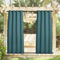 NICETOWN 2 Panels Outdoor Patio Curtains Extra Long Drapes 108 L Waterproof/Windproof, Top and Bottom Rustproof Grommet Keep Warm in Winter Privacy for Yard/Porch, Teal, 52" W per Panel