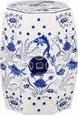 Safavieh Castle Gardens Collection Glazed Ceramic Blue Cloud 9 Chinoiserie Garden Stool