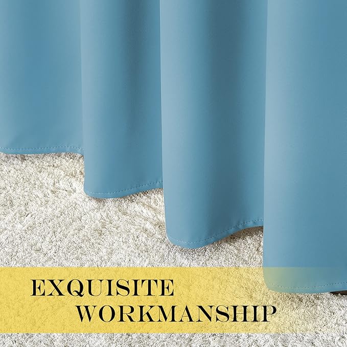 NICETOWN Blackout Curtain Panel for Window - Window Treatment Thermal Insulated Solid Grommet Blackout Drape for Bedroom (Teal Blue, Single Panel, 52 by 72 inches)
