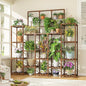 EnHomee 63''H Plant Stand Indoor Tall Plant Stands Outdoor with 7 Tiers and 14 Potted Upgrade Wood Plants Shelves Stand for Living Room Patio Balcony Yard Garden, 11.8''D×56''W×63''H