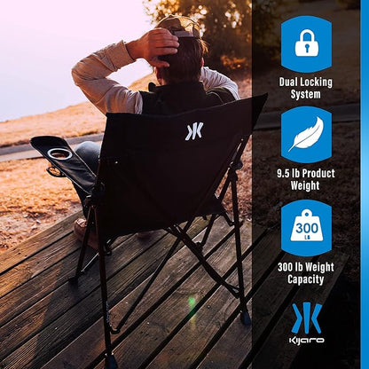 Kijaro Foldable Camping Chair, Vik Black, Polyester, Mesh, Steel, Portable, Durable, Unisex