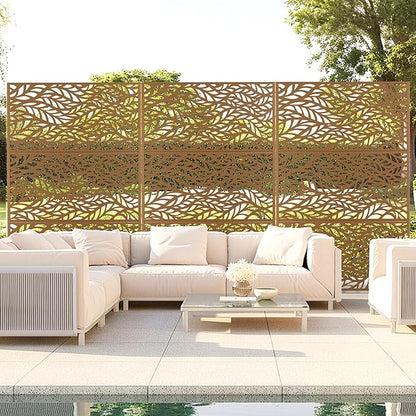 Outdoor Privacy Screen,72" H×47" W Metal Privacy Screen, Freestanding Privacy Fence Panels for Patio