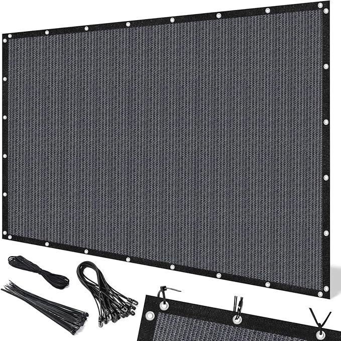 Artpuch 90% Sun Shade Cloth, 8 x 8 FT Pergola Shade Cover Canopy with Grommets, Sun Screen Fabric Tarp for Patio, Outdoor, Garden, Backyard, Dark Grey