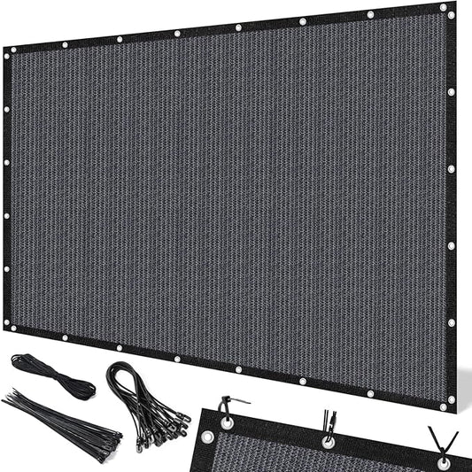 Artpuch 90% Sun Shade Cloth, 8 x 8 FT Pergola Shade Cover Canopy with Grommets, Sun Screen Fabric Tarp for Patio, Outdoor, Garden, Backyard, Dark Grey