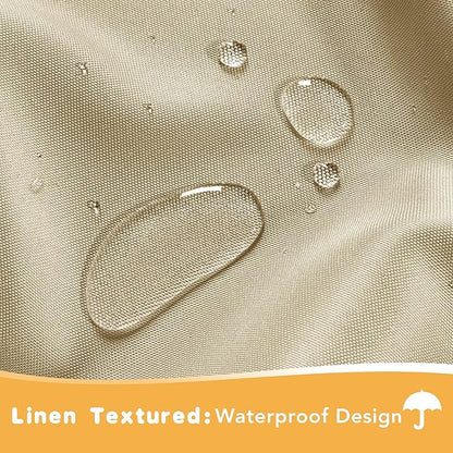 HolidayIdeas Outdoor Curtains for Patio Waterproof, 2 Panels - 54 x 95 Inch - Privacy Protection & Light Filtering Curtains Grommet Outside Curtains for Porch, Gazebo, Pergola, Backyard (Cream)