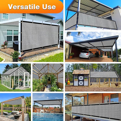 Artpuch Outdoor Pergola Shade Cover 8x18 FT Sun Shade Cloth with Grommets Light Grey 90% UV Protection Canopy Patio Privacy Screen (Customized Available)