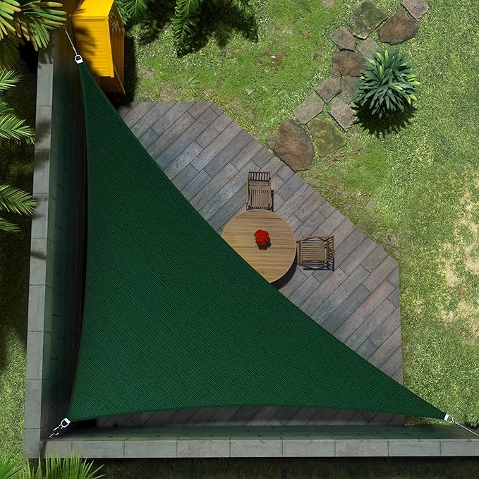 Amgo Custom Size 20' x 20' x 28.3' Green Right Triangle Sun Shade Sail Order to Make Canopy Awning UPF50+ AGSLT, 95% UV Blockage, Water & Air Permeable, 200GSM Commercial Standard (We Customize)