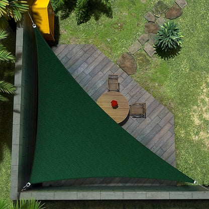 Amgo Custom Size 16' x 18' x 24.1' Green Right Triangle Sun Shade Sail Order to Make Canopy Awning UPF50+ AGSLT, 95% UV Blockage, Water & Air Permeable, 200GSM Commercial Standard (We Customize)
