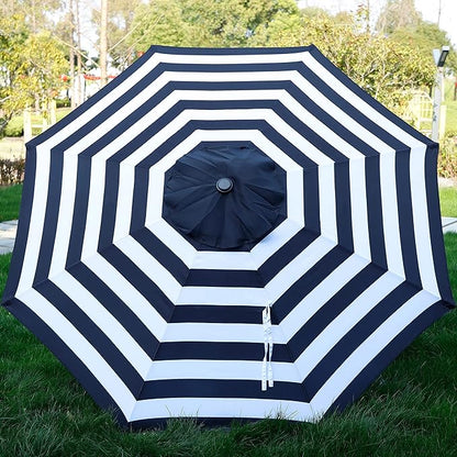 Blissun 9' Outdoor Patio Umbrella, Outdoor Table Umbrella, Yard Umbrella, Market Umbrella with 8 Sturdy Ribs, Push Button Tilt and Crank