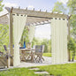RYB HOME 2 Panels Outdoor Curtains for Patio - Linen Look Semi-Sheer Curtains for Patio Waterproof, Indoor Outdoor Drapes for Gazebo Pergola Balcony Pool Spa, Wide 54 x Long 84, Light Beige