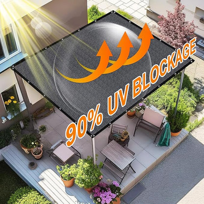 Artpuch 90% Sun Shade Cloth, 5 x 8 FT Pergola Shade Cover Canopy with Grommets, Sun Screen Fabric Tarp for Patio, Outdoor, Garden, Backyard, Dark Grey