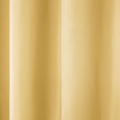 TOWN & COUNTRY BASICS Cabana Solid Heavyweight Indoor Outdoor Curtains, Light Filtering Opacity with Grommet Top, Water Repellent, 2-Pack Set, 54"x84", Sundress Yellow