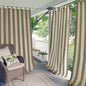 Elrene Home Fashions Highland Stripe Indoor/Outdoor Curtain Panel, 50 inches X 95 inches, Natural