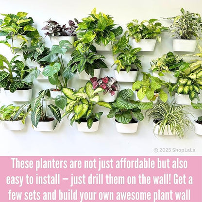 LaLaGreen Planter Boxes Outdoor (15 Pack, 11.8 Inch) White Metal Iron Hanging Flower Pots Deck Railings Rails Fence Buckets Countryside Boho Style Wall Mount Window Box Plant Holder Hooks Porch Decor