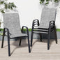 Patio Chairs Set of 4, Stackable Outdoor Dining Chairs for All Weather Textilene Fabric & Metal Frame, Outdoor Chairs Set for Backyard Deck Garden (Grey, Set of 4)