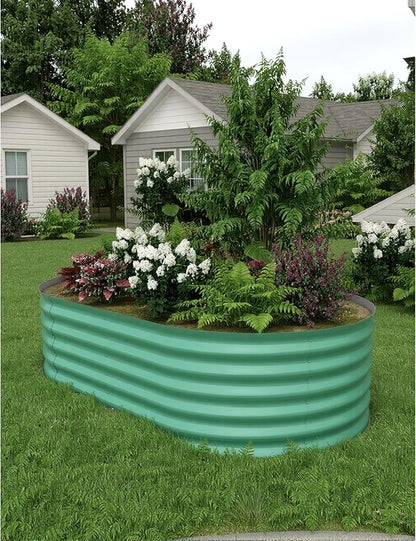 2 Pcs Raised Garden Beds Outdoor 8x4x1.5 ft - Galvanized Steel Planter Box for Vegetables, Flowers, Rust-Resistant Garden Box, Easy Assembly Raised Beds, Durable Planters for Outdoor Plants, Green