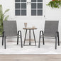 Patio Chairs Set of 2, Outdoor Dining Chairs Stackable for All Weather, Breathable Metal Modern Outside Furniture Chair for Pool Side, Garden, Backyard Deck, Dark Grey