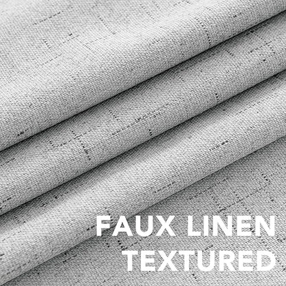 H.VERSAILTEX 100% Blackout Curtains for Bedroom Thermal Insulated Linen Textured Curtains Heat and Full Light Blocking Drapes Living Room Curtains 2 Panel Sets, 42x45 Inch, Glacier Gray