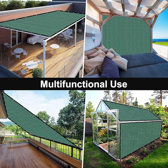 Artpuch 90% Sun Shade Cloth, 12 x 16 FT Pergola Shade Cover Canopy with Grommets, Sun Screen Fabric Tarp for Patio, Outdoor, Garden, Backyard, Green