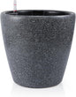 Dexceder 18x17 Self Watering Planter with Wheels Indoor Outdoor, Inner Pot Design, Thickened Large Floor Standing Flower Plant Pot with Water Level Indicator (Stone Matte)