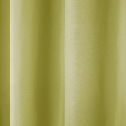 TOWN & COUNTRY BASICS Cabana Solid Heavyweight Indoor Outdoor Curtains, Light Filtering Opacity with Grommet Top, Water Repellent, 2-Pack Set, 54"x96", Kiwi Green