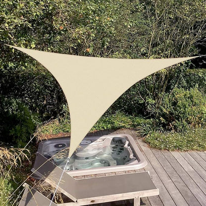 Patio Paradise 2' x 2' x 2' Sun Shade Sail Triangle Canopy Shade Cloth Fabric Sunlight Block Patio Pergola Cover HDPE Deck Awning for Outdoor Backyard Roof Shading, Sand