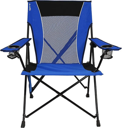 Kijaro Dual Lock Folding Camp Chairs - Versatile for Sports, Outdoors & Lawns - Locks Positions - Maldives Blue