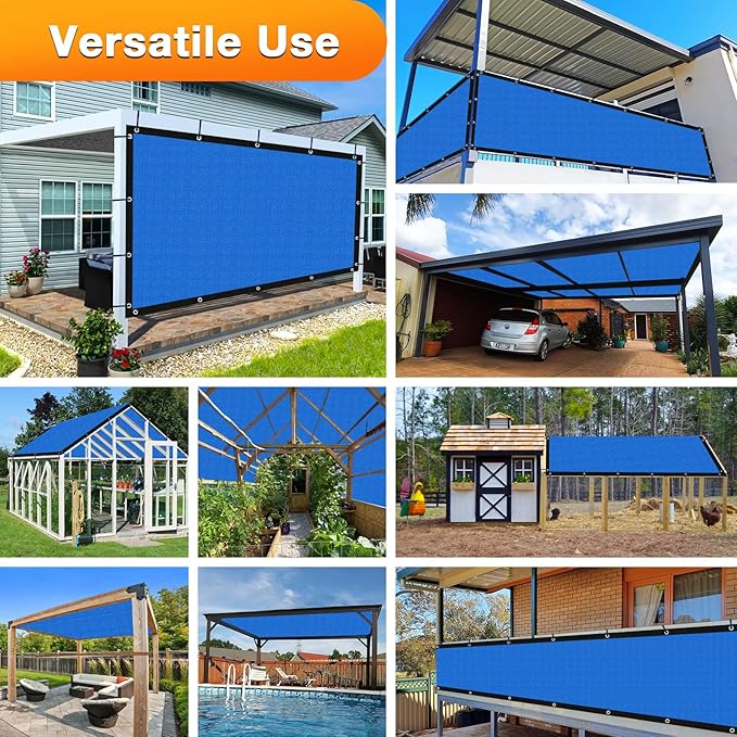 Artpuch Outdoor Pergola Shade Cover 9' X 18' Sun Shade Cloth with Grommets, 90% UV Protection Canopy Patio Privacy Screen (Customized Available) GN107, Blue