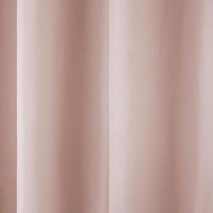 TOWN & COUNTRY BASICS Cabana Solid Heavyweight Indoor Outdoor Curtains, Light Filtering Opacity with Grommet Top, Water Repellent, 2-Pack Set, 54"x108", Blush