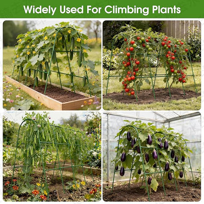Cucumber Trellis for Raised Bed,U-Shape Garden Trellis for Climbing Plants Outdoor, Metal Arch Vegetables Trellis, Plant Support for Vine (Green, 63" Lx21.6 Wx47.2 H-Large)