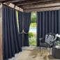 Sun Zero Marina Indoor/Outdoor UV Protectant Energy Efficient Grommet Curtain Panel, 54" x 95", Navy Blue
