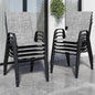 Patio Chairs Set of 8, Stackable Outdoor Dining Chairs for All Weather Textilene Fabric & Metal Frame, Outdoor Chairs Set for Backyard Deck Garden (Grey, Set of 8)