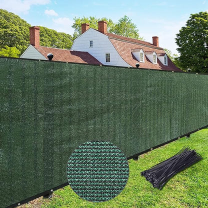 UPGRADE Privacy Fence Screen 6'x24' Dark Green Outdoor 90% Visibility Blockage 170 GSM Mesh Shade Cover Panels for Backyard,Balcony,Home Decoration with Zip Ties,Customized Avaliable