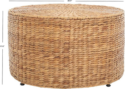 SAFAVIEH Home Collection – Jesse Wicker Coffee Table, Fully Assembled, Natural Fiber Accent Coffee Table with Iron Legs, Modern Coastal Style (SEA7035A)