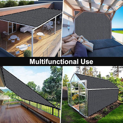 Artpuch 90% Sun Shade Cloth, 5 x 12 FT Pergola Shade Cover Canopy with Grommets, Sun Screen Fabric Tarp for Patio, Outdoor, Garden, Backyard, Dark Grey