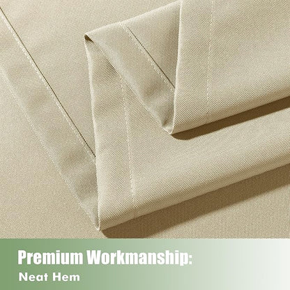 HolidayIdeas Outdoor Curtains for Patio Waterproof, 6 Panels - 54x84 Inches - Weatherproof Privacy Outsides Curtains for Cabana Porch Pergola, Sunlight & UV Blocking (Cream, Grommet Top)