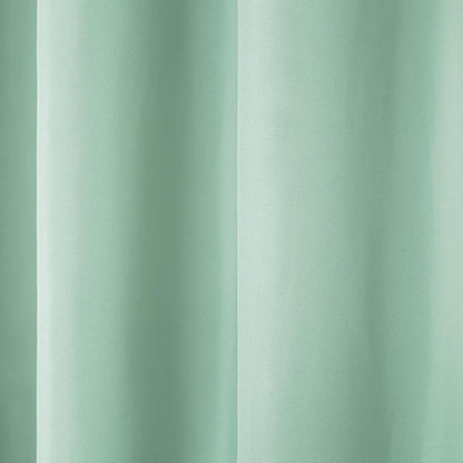 TOWN & COUNTRY BASICS Cabana Solid Heavyweight Indoor Outdoor Curtains, Light Filtering Opacity with Grommet Top, Water Repellent, 2-Pack Set, 54"x108", Seafoam