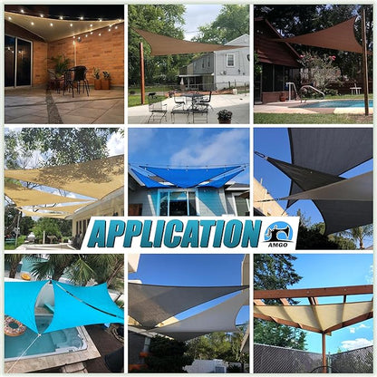 Amgo Custom Size 20' x 20' x 28.3' Red Right Triangle Sun Shade Sail Order to Make Canopy Awning UPF50+ AGSLT, 95% UV Blockage, Water & Air Permeable, 200GSM Commercial Standard (We Customize)