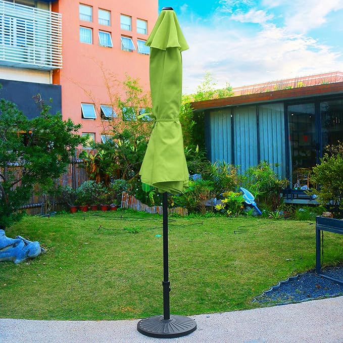Sunnyglade 9' Patio Umbrella Outdoor Table Umbrella with 8 Sturdy Ribs (Grass Green)