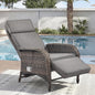 Zero Gravity Wicker Patio Recliner Chair - Wicker Outdoor Lounge Chair with Adjustable Backrest & Footrest, All Weather Outdoor Reclining Chairs with Thick Cushion for Pool Deck Gray