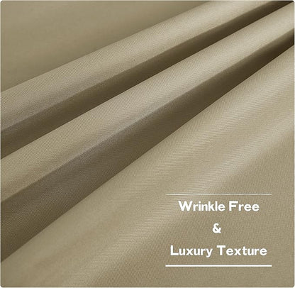NICETOWN Canvas Outdoor Curtains for Patio Waterproof, Thermal Insulated Top and Bottom Grommet Durable Privacy Outdoor Vertical Drapes for Yard Party/Pergola, W55 x L95 Inch, 2 Panels, Taupe